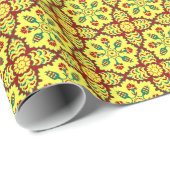 ヴィンテージレッドイエローオスマン帝国トルコチューリップ ラッピングペーパー (ロールコーナー)
