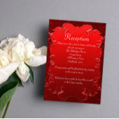 ヴィンテージレッドウェディングレセプション エンクロージャーカード