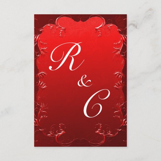 ヴィンテージレッドウェディングレセプション エンクロージャーカード (裏面)
