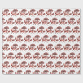 ヴィンテージレッドエレガントキツネカントリートワール ラッピングペーパー (フラット)