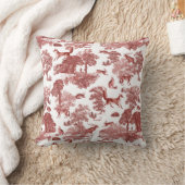 ヴィンテージレッドエレガントキツネラビットカントリー クッション (ブランケット)