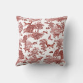 ヴィンテージレッドエレガントキツネラビットカントリー クッション (裏面)