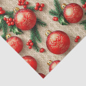 ヴィンテージレッドエレガント金ゴールドクリスマスオーナメントホリー 薄葉紙 (詳細)