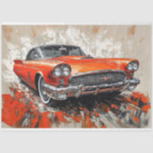 ヴィンテージレッドオレンジクラシック色の自動車用品 薄葉紙 (正面)