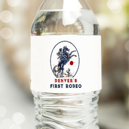 ヴィンテージレッドカウボーイファーストロデオ誕生日 ペットボトルラベル