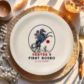 ヴィンテージレッドカウボーイファーストロデオ誕生日 ペーパープレート