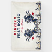 ヴィンテージレッドカウボーイファーストロデオ誕生日 横断幕 (縦)