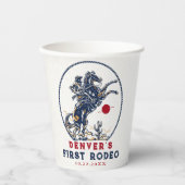 ヴィンテージレッドカウボーイファーストロデオ誕生日 紙コップ (正面)