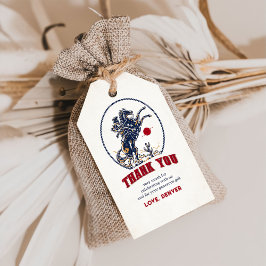 ヴィンテージレッドカウボーイロデオ誕生日サンキューギフト ギフトタグ