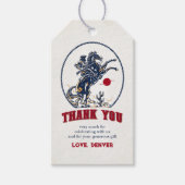 ヴィンテージレッドカウボーイロデオ誕生日サンキューギフト ギフトタグ (正面)