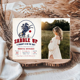 ヴィンテージレッドカウボーイRodeo赤ちゃんシャワー写真 招待状