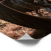 ヴィンテージレッドカフェレーサーのオートバイポスター ポスター (角)