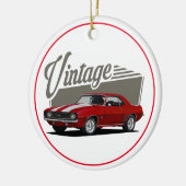 ヴィンテージレッドカマロ セラミックオーナメント (左)