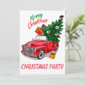 ヴィンテージレッドカークリスマスホリデー 招待状 (スタンド正面)