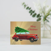 ヴィンテージレッドカークリスマスポストカード ポストカード (スタンド正面)