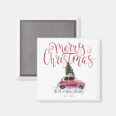 ヴィンテージレッドカークリスマスマグネット マグネット (正面/裏面)