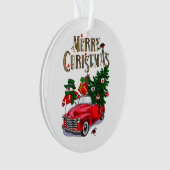 ヴィンテージレッドカークリスマス オーナメント (正面)