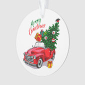 ヴィンテージレッドカークリスマス オーナメント (正面)