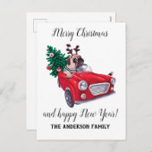 ヴィンテージレッドカークリスマス シーズンポストカード (正面/裏面)