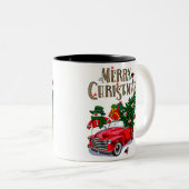 ヴィンテージレッドカークリスマス ツートーンマグカップ (正面右)