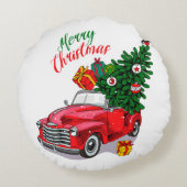 ヴィンテージレッドカークリスマス ラウンドクッション (裏面)