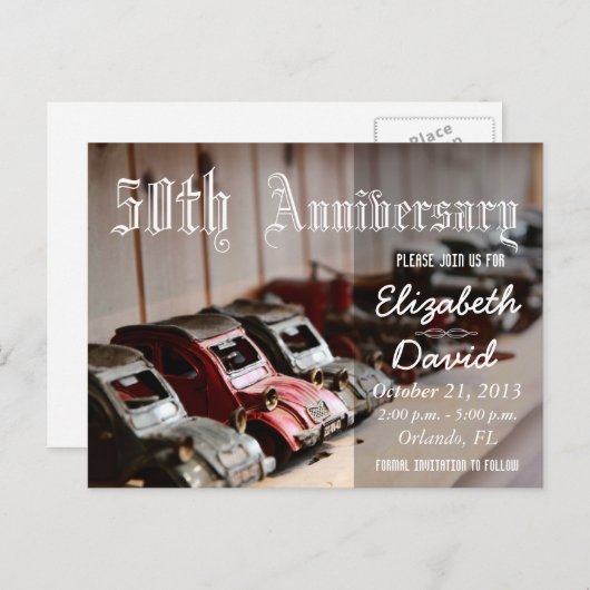 ヴィンテージレッドカーズ50周年記念 案内ポストカード (正面/裏面)