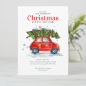 ヴィンテージレッドカーツリー水の色クリスマスパーティー シーズンカード (スタンド正面)