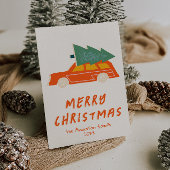 ヴィンテージレッドカートラックファンキー抽象芸術 シーズンカード