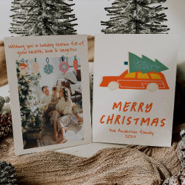 ヴィンテージレッドカートラックファンキー抽象芸術 シーズンカード