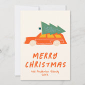 ヴィンテージレッドカートラックファンキー抽象芸術 シーズンカード (正面)