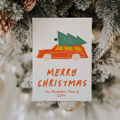ヴィンテージレッドカートラック抽象芸術クリスマスノンフォト シーズンカード