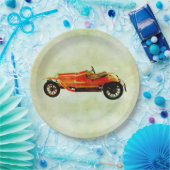 ヴィンテージレッドカー紙プレート ペーパープレート (パーティー)