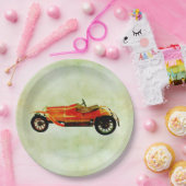 ヴィンテージレッドカー紙プレート ペーパープレート (パーティー)