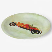 ヴィンテージレッドカー紙プレート ペーパープレート (アングル)