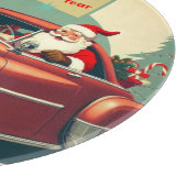 ヴィンテージレッドカー&サンタ カッティングボード (角)