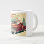 ヴィンテージレッドカー&サンタ ジャンボコーヒーマグカップ (正面右)