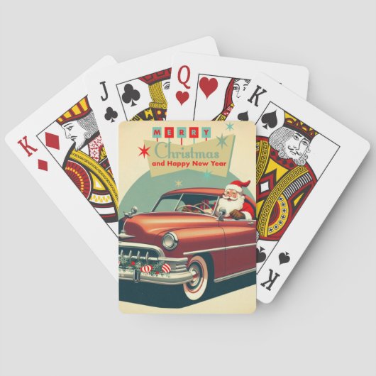 ヴィンテージレッドカー&サンタ トランプ (裏面)