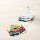 ヴィンテージレッドカー&サンタ ペーパーコースター (インサイチュ)