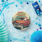 ヴィンテージレッドカー&サンタ ペーパーボウル (パーティー)