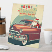 ヴィンテージレッドカー&サンタ 台座サイン (インサイチュ)