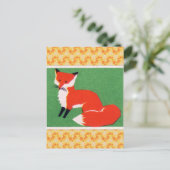 ヴィンテージレッドキツネプリント ポストカード (スタンド正面)