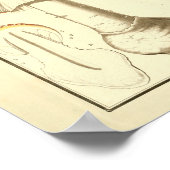 ヴィンテージレッドキャップマッシュルームアートプリント ポスター (角)