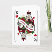 ヴィンテージレッドキングハート誕生日 カード (正面)