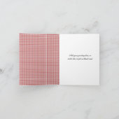 ヴィンテージレッドギンガムホリデーフォト シーズンカード (内部)