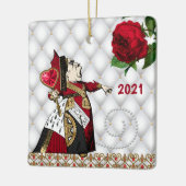 ヴィンテージレッドクイーンバラクリスマス セラミックオーナメント (左)