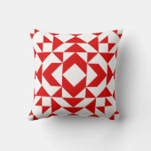 ヴィンテージレッドクリスマスジオメトリックキルトアートデザイン クッション (裏面)