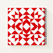 ヴィンテージレッドクリスマスジオメトリックキルトアートデザイン ノートブック (裏面)