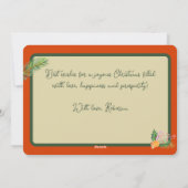 ヴィンテージレッドクリスマスツリーサンタギフトボーイズ冬 シーズンカード (裏面)