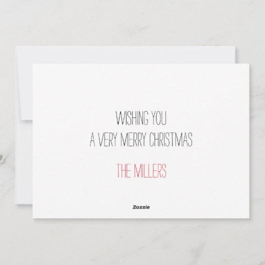 ヴィンテージレッドクリスマスツリートラックグリーティングカード シーズンカード (裏面)