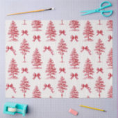 ヴィンテージレッドクリスマスツリー 薄葉紙 (クラフト)